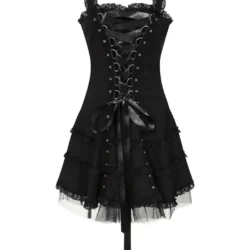 Robe noire à laçage Black Storm