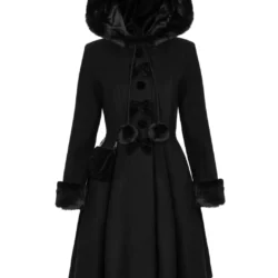 Manteau noir évasé Mystic